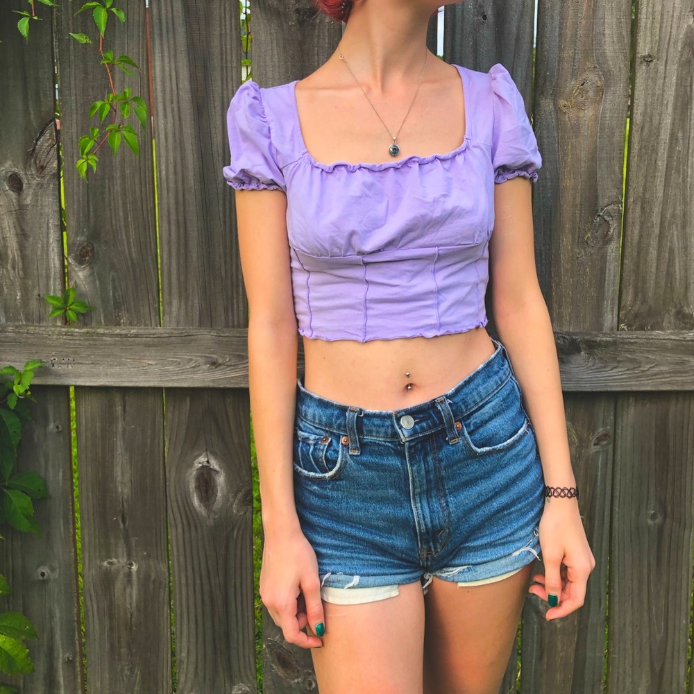 Purple Princess Crop Top
✿puffy sleeves